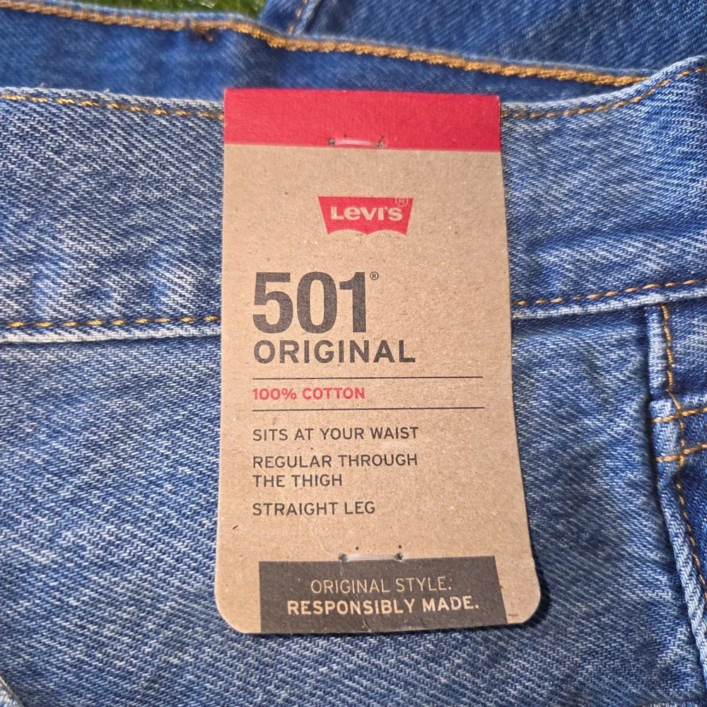 Levi's 501 Original 40x29 Men's Straight Leg Button Fly Jeans On My Radio Blue